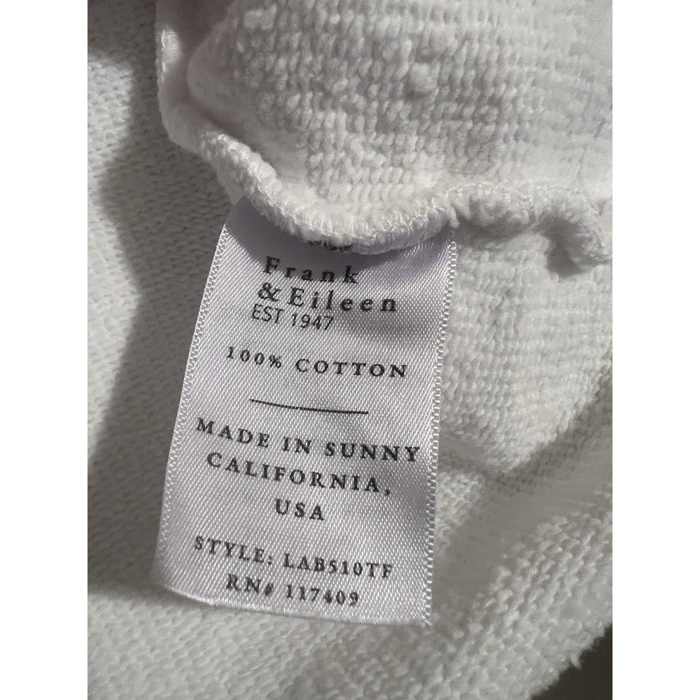 Frank & Eileen $238 Patrick Henley Pullover Triple Fleece White Sweater Coastal - Picture 6 of 8
